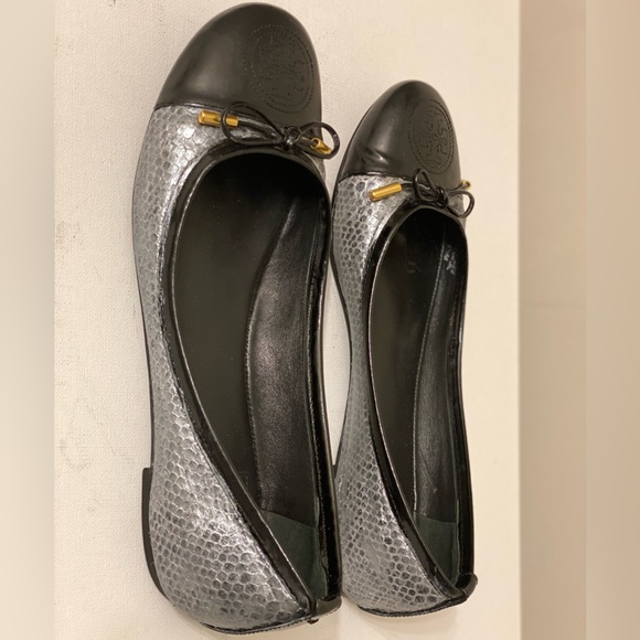 Tory Burch Verbena ballets flat snakeskin pattern women’s slip on shoes size 8.5 - Picture 2 of 9